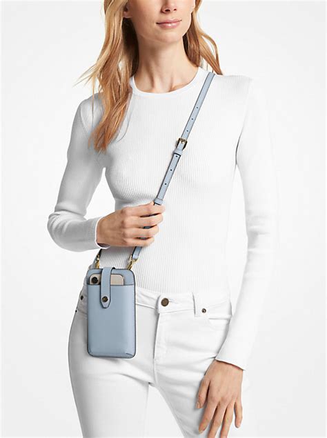 michael kors saffiano leather smartphone crossbody bag|Michael Kors large leather tote.